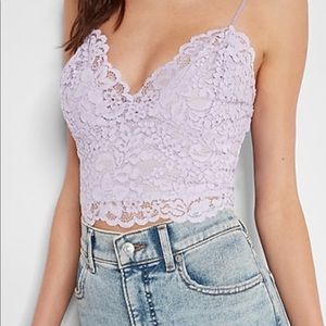 Express floral lace crop top